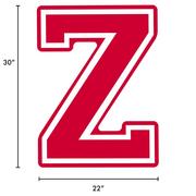 Red Collegiate Letter (Z) Corrugated Plastic Yard Sign, 30in